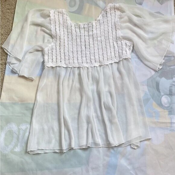 Dress Barn Sheer Mesh Crochet Top – Women’s Size Small - Picture 6 of 8